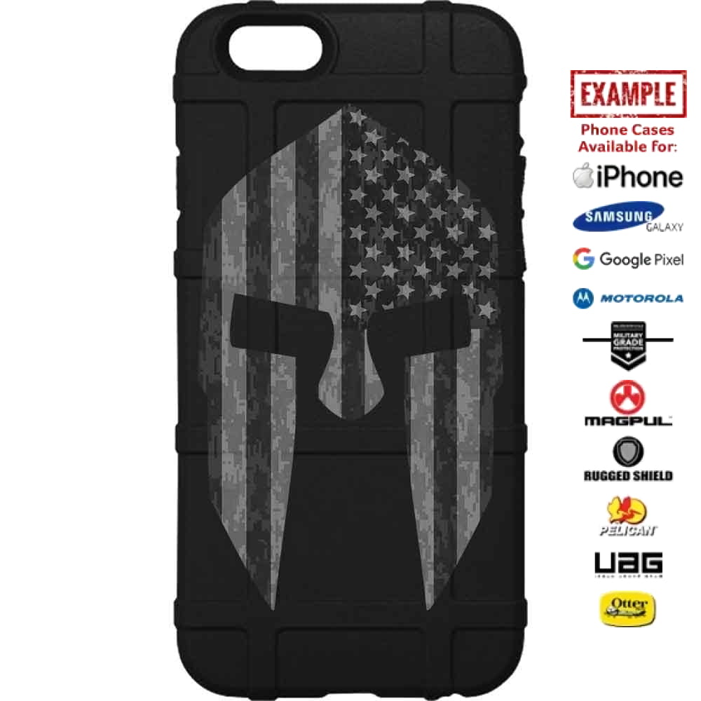 Spartan Subdued U.S. Flag Digital Camouflage Custom Printed Case Design for Apple, Samsung, Google & Motorola Phone Models