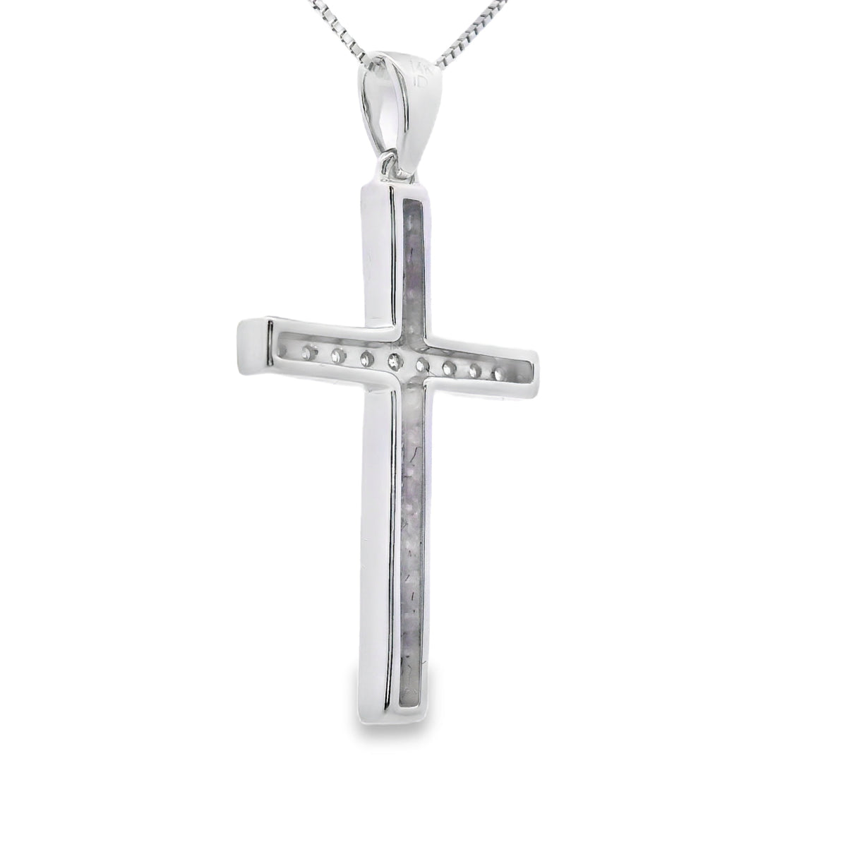 .22ct Diamond Cross Religious Pendant 14KT White Gold