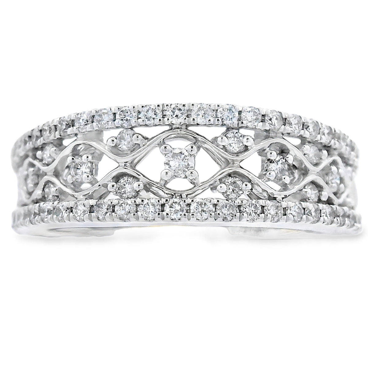 .50ct Diamond Fashion band rings 10KT White Gold