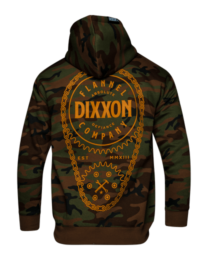 Orange Chain Driven Zip Up Hoodie - Camo