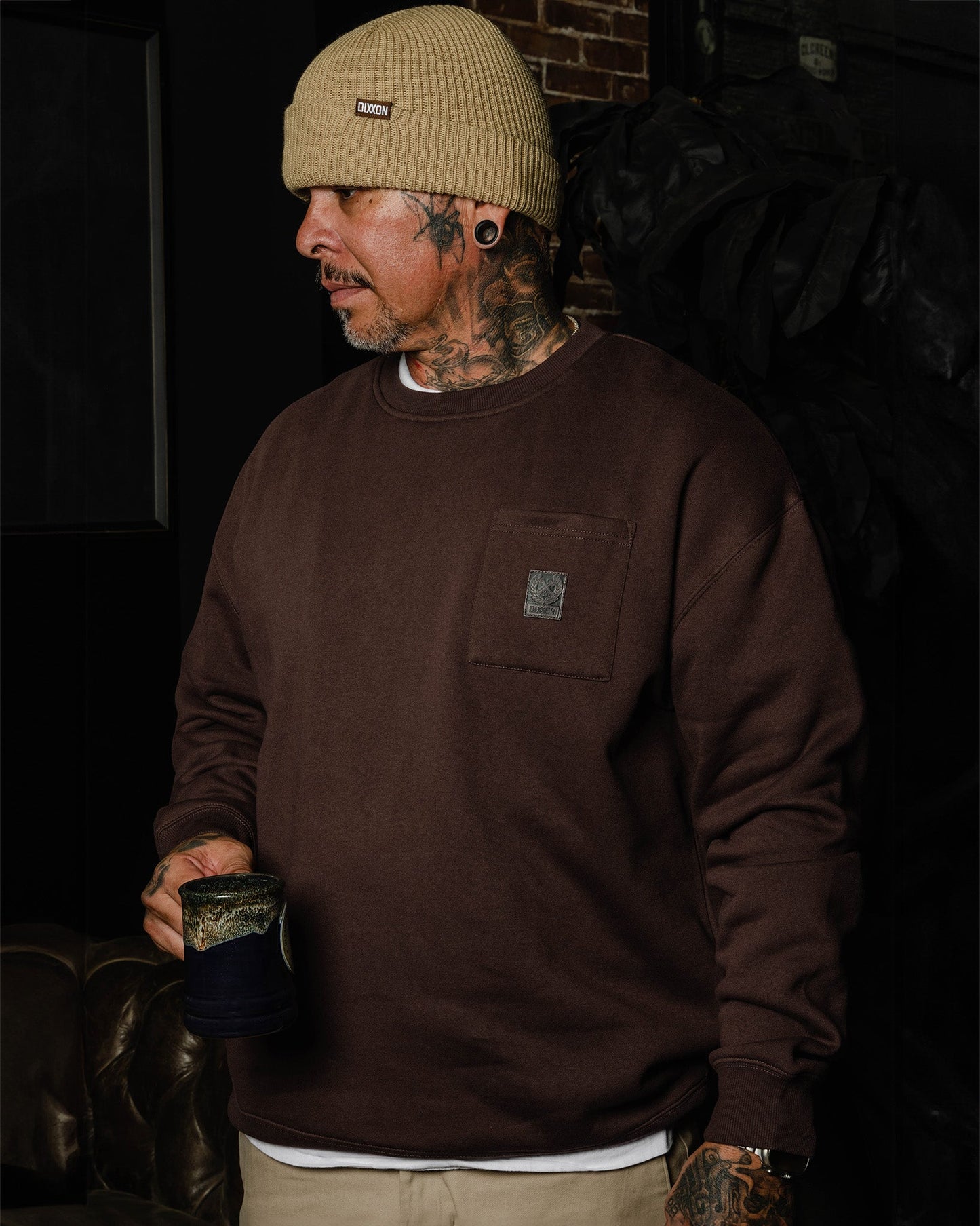 Pocket Crewneck - Brown