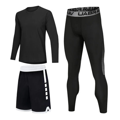 Sportswear for Men: High-Elastic Quick-Drying Compression Leggings Set