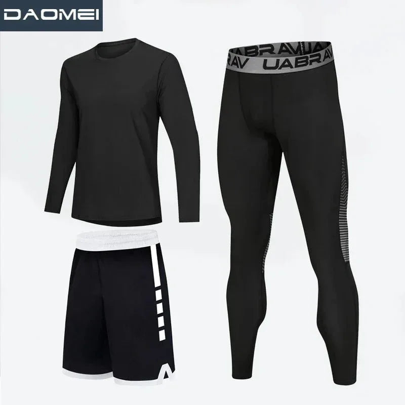 Sportswear for Men: High-Elastic Quick-Drying Compression Leggings Set