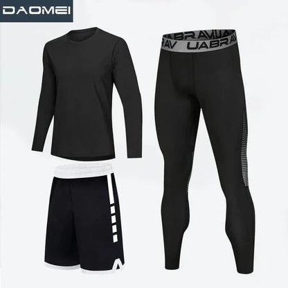 Sportswear for Men: High-Elastic Quick-Drying Compression Leggings Set