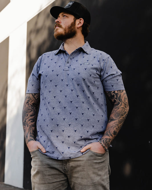 Tolleson Premium Polo - Heathered Blue