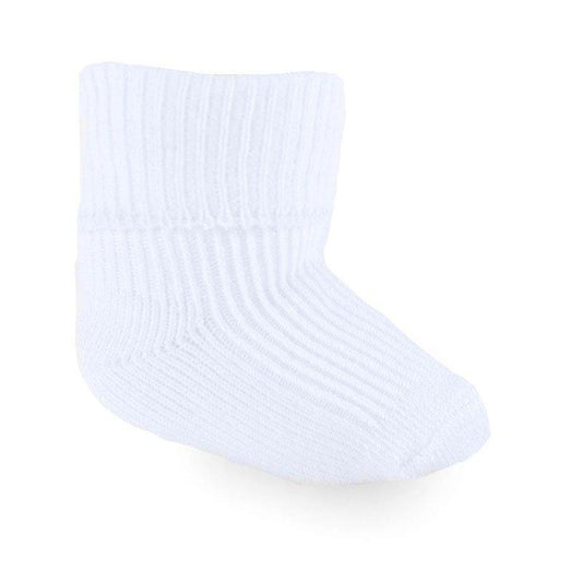 White Turnover Socks - 0-2.5 (6-12m)