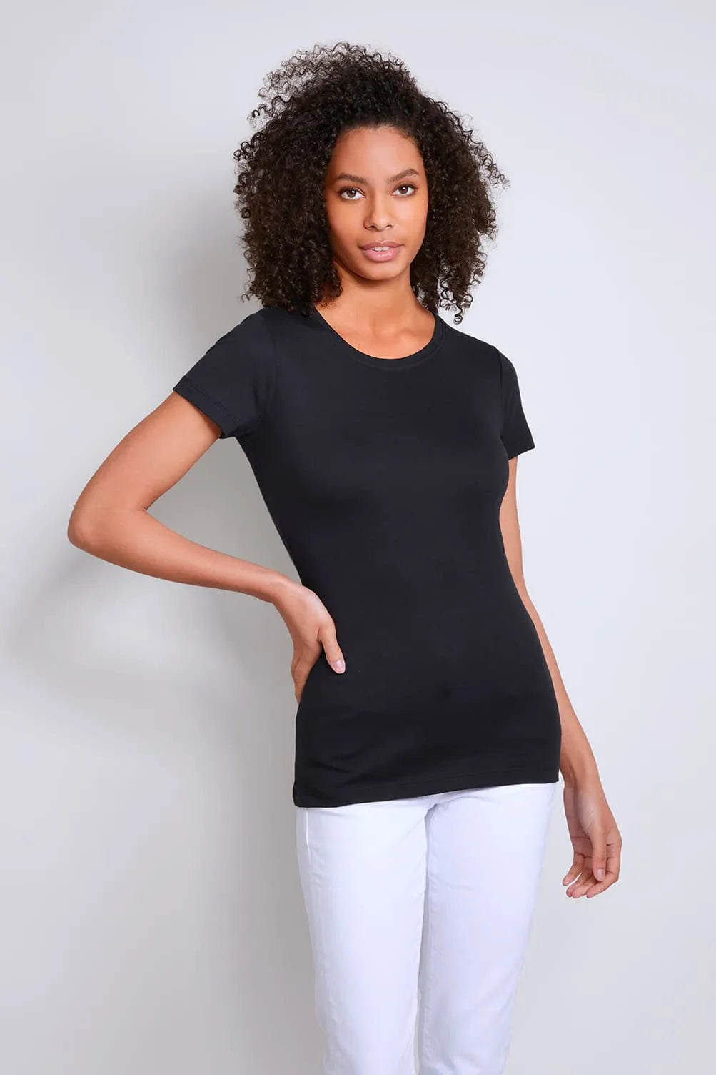 Short Sleeve Crew Neck Cotton Modal Blend T-shirt